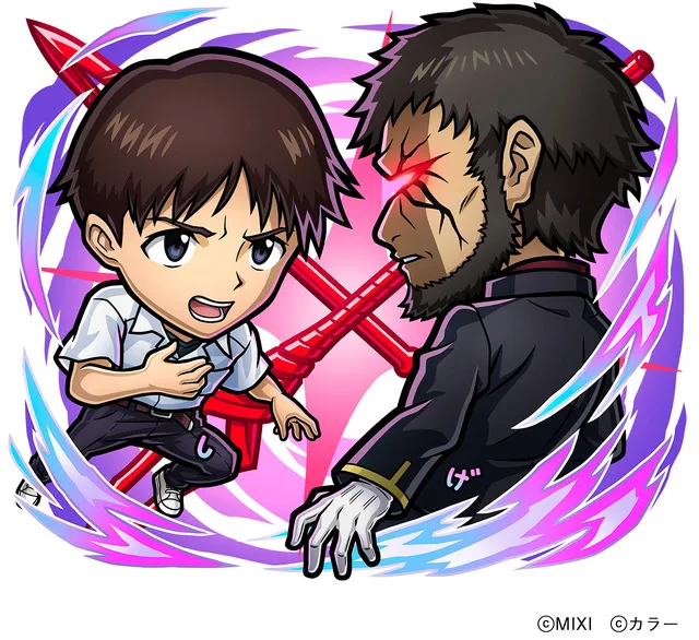 Shinji vs Gendo character artwork