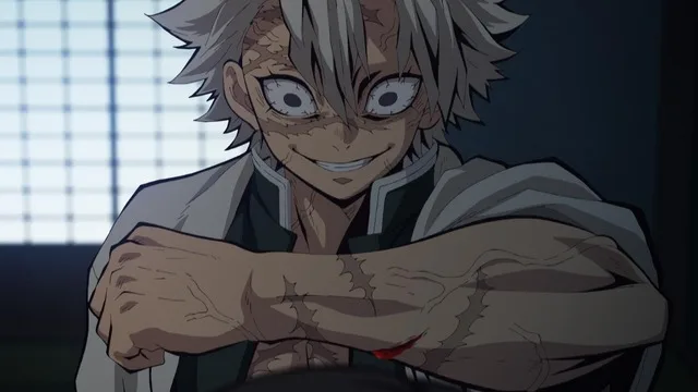 Sanemi Shinazugawa offering his marechi blood