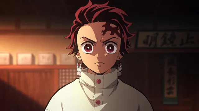 Tanjiro Kamado focusing during training in Kimetsu no Yaiba