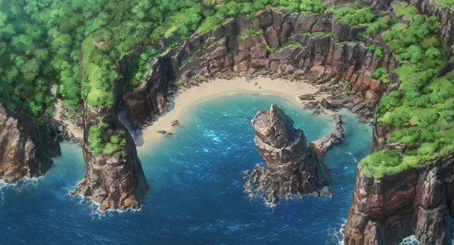 A scene cut from Doko Yori mo Tooi Basho ni Iru Kimi e