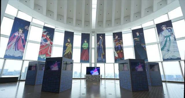 Exhibition interior view showcasing thematic displays