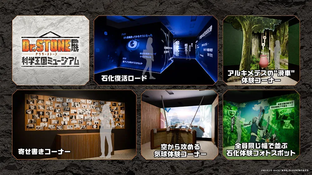 Dr. Stone Kingdom of Science Museum exhibition visual