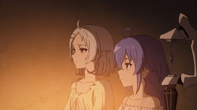 Roxy and Sylphiette standing outside the room